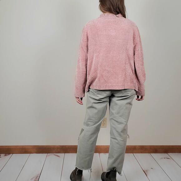 Alfred Dunner Chenille Mockneck Sweater Pink XL - Picture 3 of 8